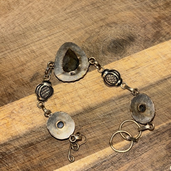 Labradorite Stone Bracelet Sterling Silver - Picture 2 of 3